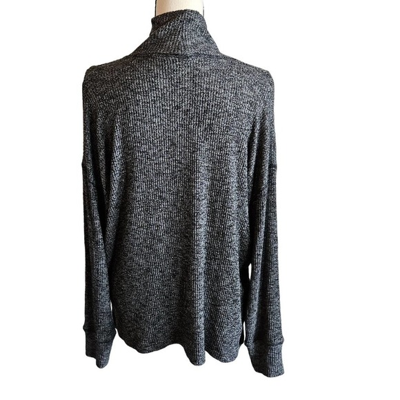 J. Crew Fine Rib Turtleneck Sweater Charcoal Gray |Slouchy Cozy Soft Knit Medium - Picture 3 of 6